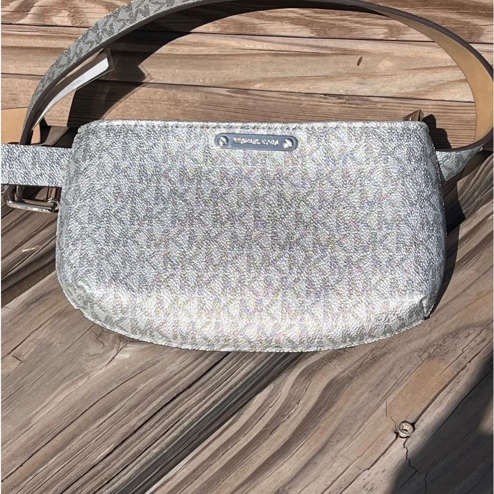 Michael Kors silvertone logo